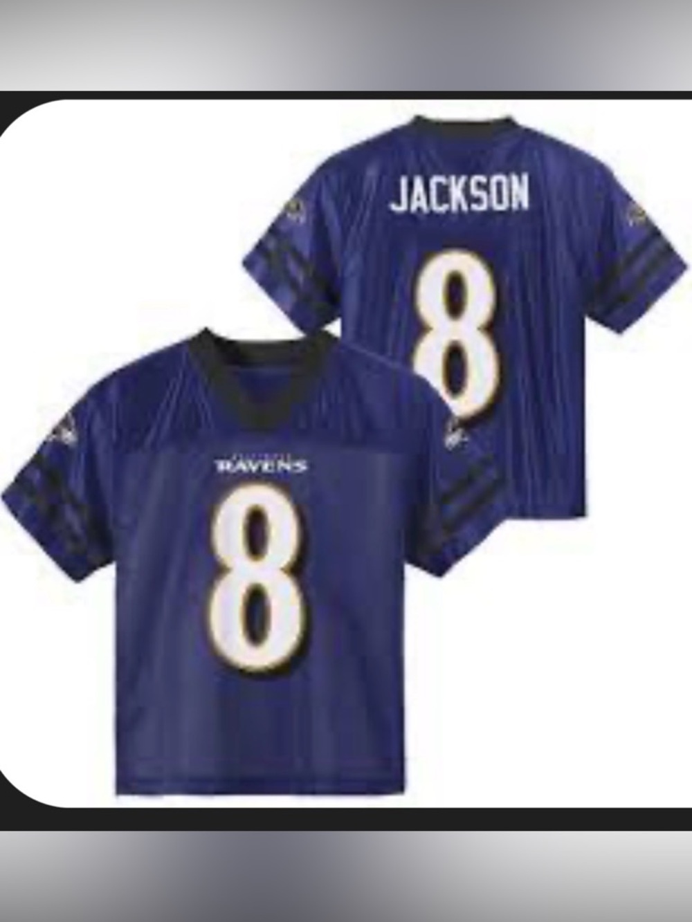 NWT NFL Baltimore Ravens Lamar Jackson #8 Youth Jersey - size XS kids/youth